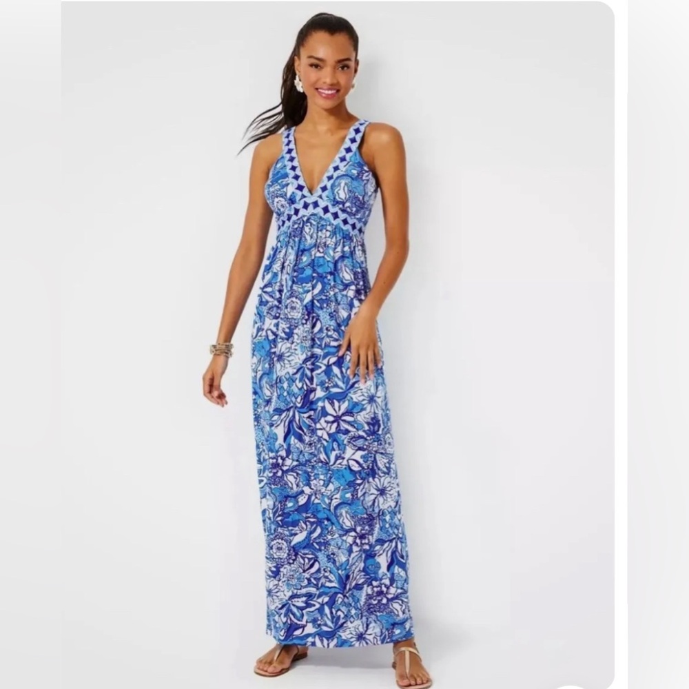 Lilly Pulitzer Serena V-Neck Maxi Dress, NWT, size 6